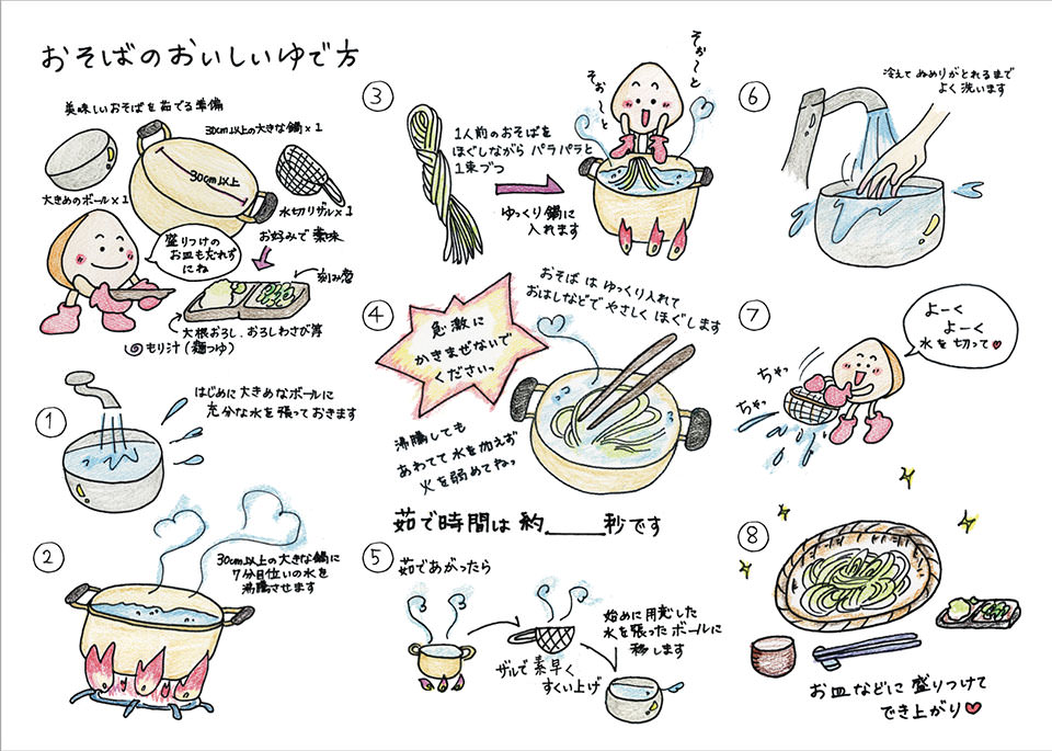 おいしいそばの茹で方