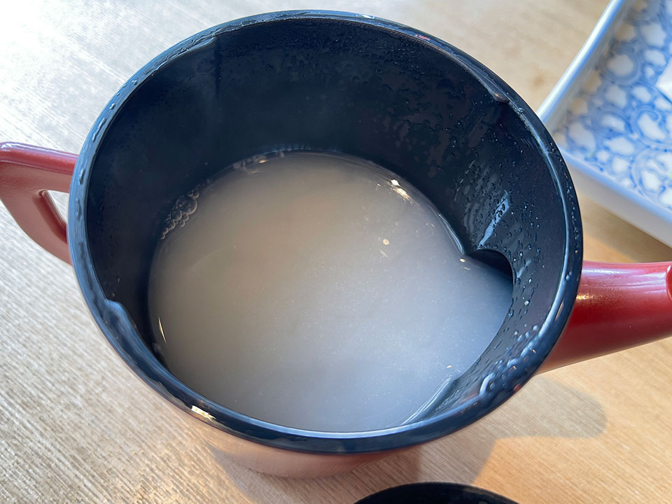 いいずかの蕎麦湯