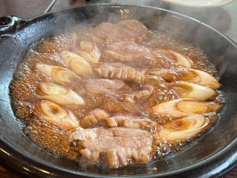 鴨の陶板焼き